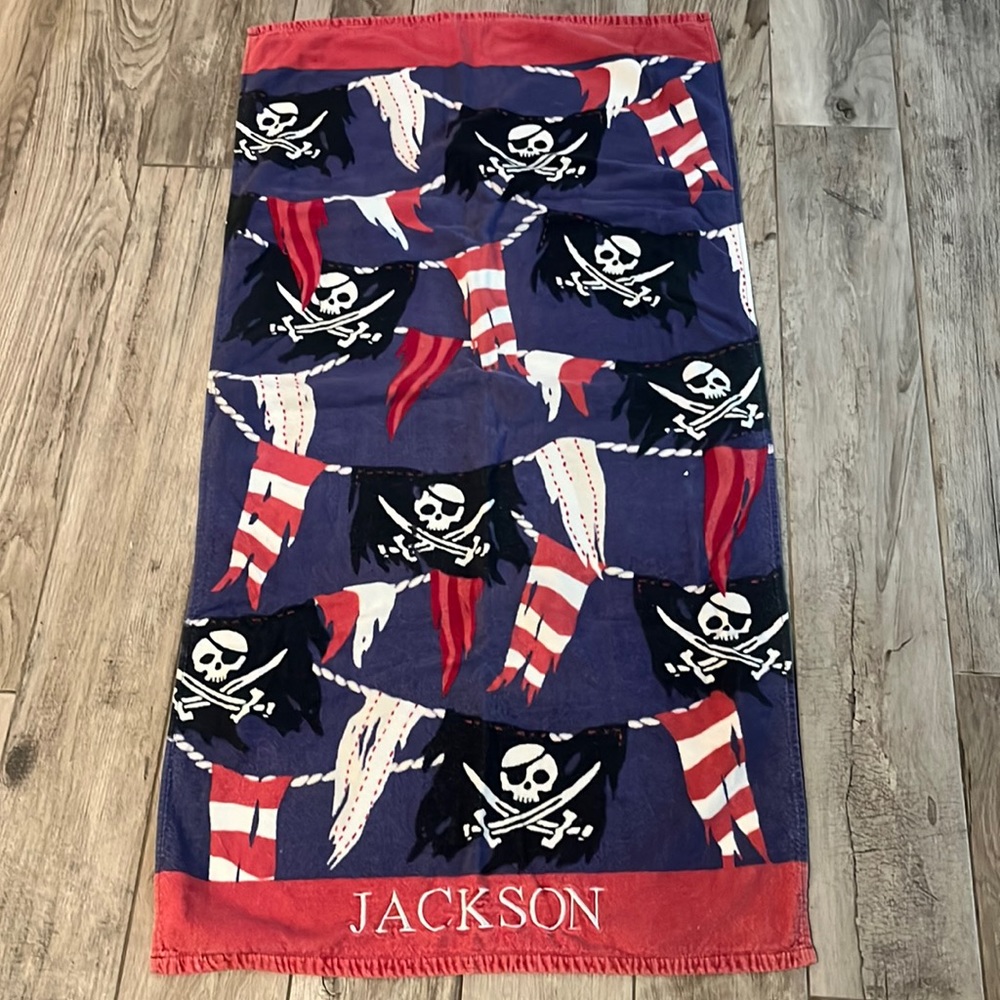 Pottery Barn Kids personalized “Jackson” beach towel